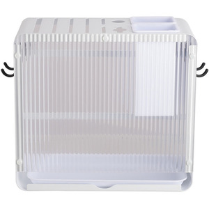 Acrylic Knife and Utensil Holder with Drain Tray - white / 11cm by Livingandhome