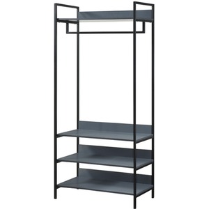 Alva Open Wardrobe 3 Piece Bedroom Set - Dark Grey by Swish Furniture