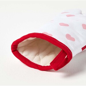 Red Hearts Cotton Oven Glove - Red by Homescapes
