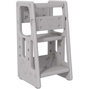 HOMCOM Kids Step Stool, Adjustable Standing Platform, Toddler Kitchen Stool by HOMCOM