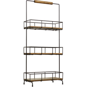Malmo 3-Tier Shelving Stand with Handle - Black