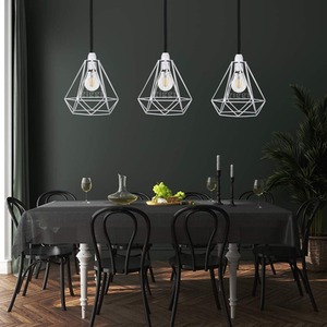 Metal Cage Pendant Light Shade - White by Giggi