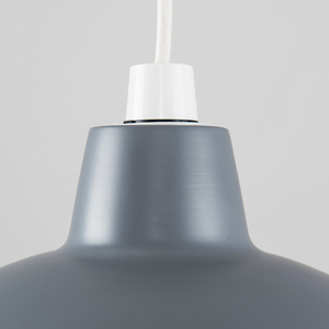 Civic Pair of Dark Grey Ceiling Pendant Shade - Grey by ValueLights