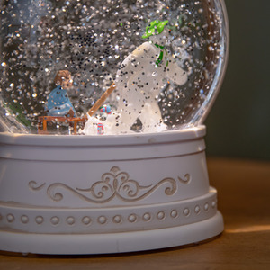 Light up The Snowman and Snowdog Christmas Water Spinner with LEDs - White by Samuel Alexander