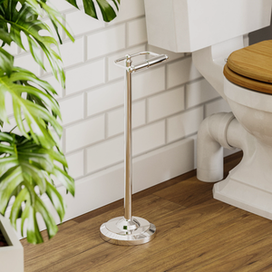 Floor Standing Toilet Roll Holder - Chrome by Vida Designs