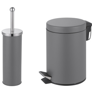Innoteck Bathroom Pedal Bin With Toilet Brush 3 Litre Bin - Grey by Innoteck