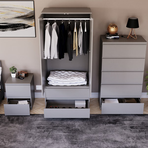 Denver Bedroom Set (2 Drawer Bedside, 5 Drawer Chest, 2 Door 2 Drawer Wardrobe) by Vida Designs