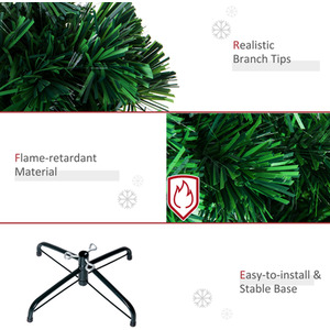 HOMCOM Artificial Christmas Xmas Tree Snowflake LED - Green / 4ft by HOMCOM
