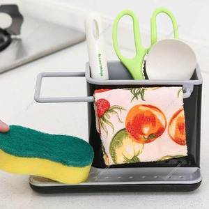 Kitchen Sponge Cloth Holder Sink Caddy Organizer - Black by Livingandhome
