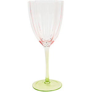 Flower Wine Glass - Pink and Green