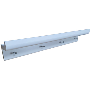 Wall Mounted 2ft 60cm Organiser Floating Shelf with 4 Key Coat Hooks - White - White by Watsons