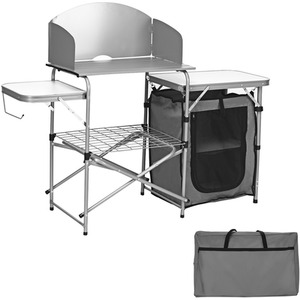 Costway Outdoor Camping Table Folding Camp Kitchen - Grey by Costway