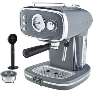 15-Bar Retro Espresso Coffee Machine - Grey by Cooks Professional