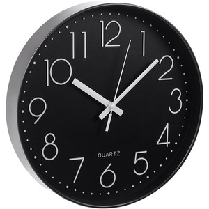 12-Inch Modern Wall Clock with Arabic Numerals - Grey by Livingandhome