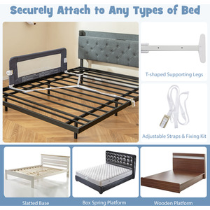 120 CM Swing Down Baby Bed Guard Rail by Costway