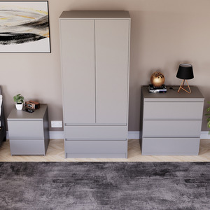 Denver Bedroom Set (2 Drawer Bedside, 3 Drawer Chest, 2 Door 2 Drawer Wardrobe) by Vida Designs