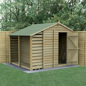 4LIFE 6x8 Apex Shed with Lean To by Forest Garden