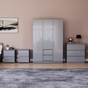 Vida Designs Glinton 4 Piece FSC Bedroom Set - Grey by Vida Designs