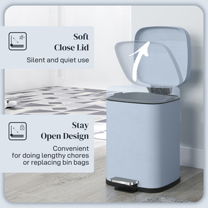 HOMCOM Kitchen Pedal Bin Fingerprint Proof by HOMCOM