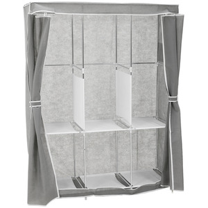 Portable Closet Wardrobe - Silver Grey by komore