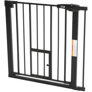 Kidkid Pressure-Fixed Baby Safety Gate with Pet Door - Black by Kidkid
