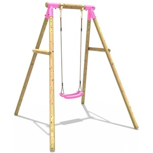 Wooden Single Swing Set with Standard Seat - Solar - Pink by Rebo
