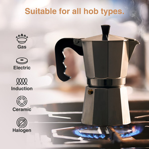 Aluminium Stovetop Espresso Maker - Silver / 300ml by VonShef