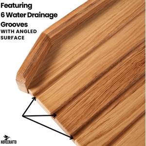 Wooden Draining Board Traditional Belfast Butler Sink - Brown New by NOVECRAFTO