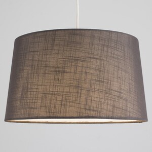 Modern Tapered Grey Faux Linen Ceiling Pendant Table Lamp Light Shade - Grey by ValueLights
