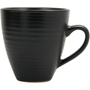 Set of 4 Nera Ribbed Mugs - Black