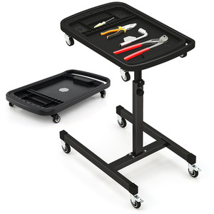 2-in-1 Rolling Tool Tray Work Table - Black by GAINOOM