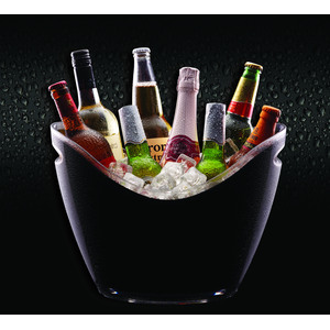 BarCraft Black Acrylic Drinks Pail Cooler, Labelled - Black by BarCraft