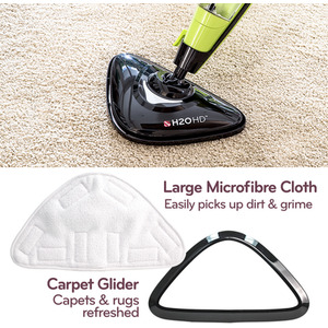 H2O HD Steam Mop and Handheld Steam Cleaner - Black and Green by H2o