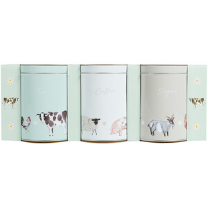 Set of 3 Daisy Farm Round Metal Tins - Multicolour
