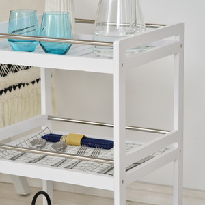 HOMCOM 3 Tier Home Trolley Kitchen Storage Cart - White by HOMCOM