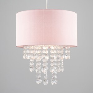 Acrylic Jewel Effect Droplet Pink Ceiling Pendant Light Shade - Pink by ValueLights