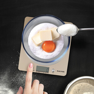 Salter Olympus Disc Electronic Scale - Neutral and Silver by SALTER