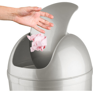 Compact Plastic Swing Top Waste Bin 5-15L - Silver / 5l by Home Centre