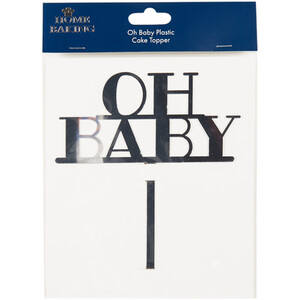 Oh Baby Plastic Topper - Gold or Silver