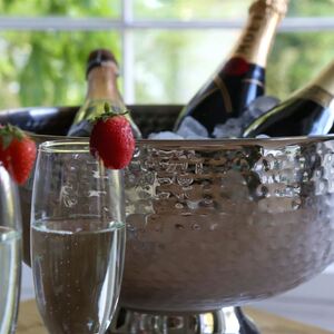 Stainless Steel Champagne Ice Bucket - 35cm - Hammered - Silver by Rink Drink