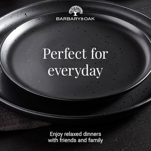 Luna 16 Piece Dinnerware Set - Black by Barbary and Oak