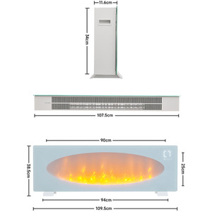 42-inch Freestanding Electric Fireplace with Remote - Glass by Livingandhome