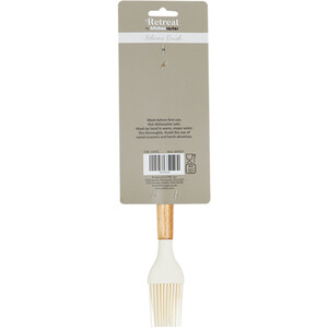 Retreat Silicone Brush with Wooden Handle - White and Wood