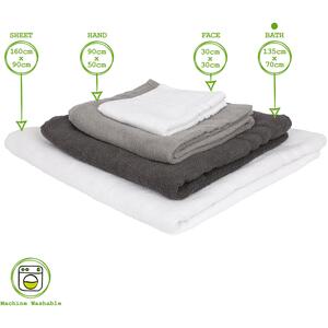 Cotton Bath Towels - 135cm x 70cm - Pack of 4 - Grey by Nicola Spring