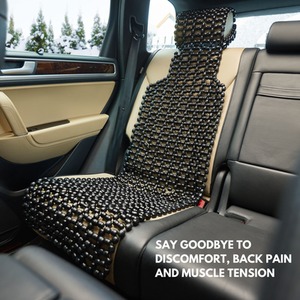Wooden Beaded Car Seat Covers - Comfortable Seat Cushion - Black by NOVECRAFTO