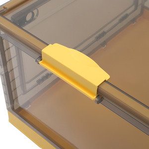 Set of 3 Foldable Storage Boxes with Wheels - Yellow by Livingandhome