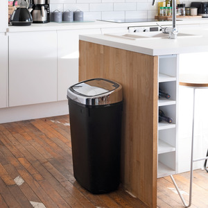 UK Made 50L Black Sensor Bin with Chrome Lid - Chrome by DIHL