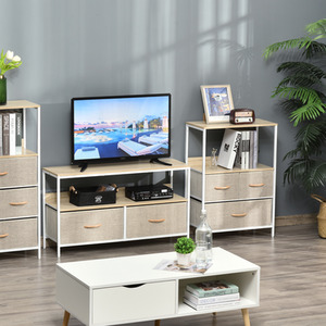 HOMCOM 3 Drawer Storage Chest Unit Home with Shelves Home Living Room Bedroom - White by HOMCOM