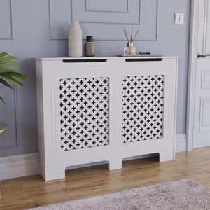 Oxford Radiator Cover - White / 111cm by Vida Designs