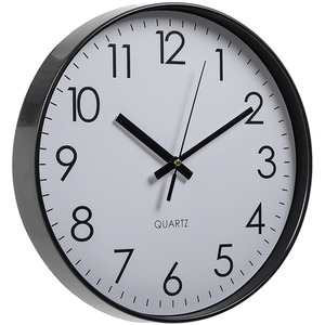 12-Inch Non-Ticking Battery-Operated Wall Clock - Black by Livingandhome